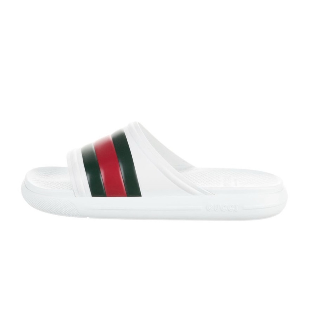NWT Gucci White Slides with Bold Stripes US 6 - Picture 3 of 5